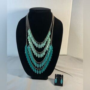 Charming Charlie Teal Layered Necklace Set
